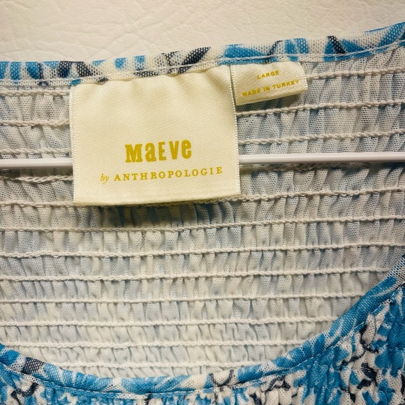 Maeve Anthropologie very stretchy floral top size Large - Picture 6 of 6